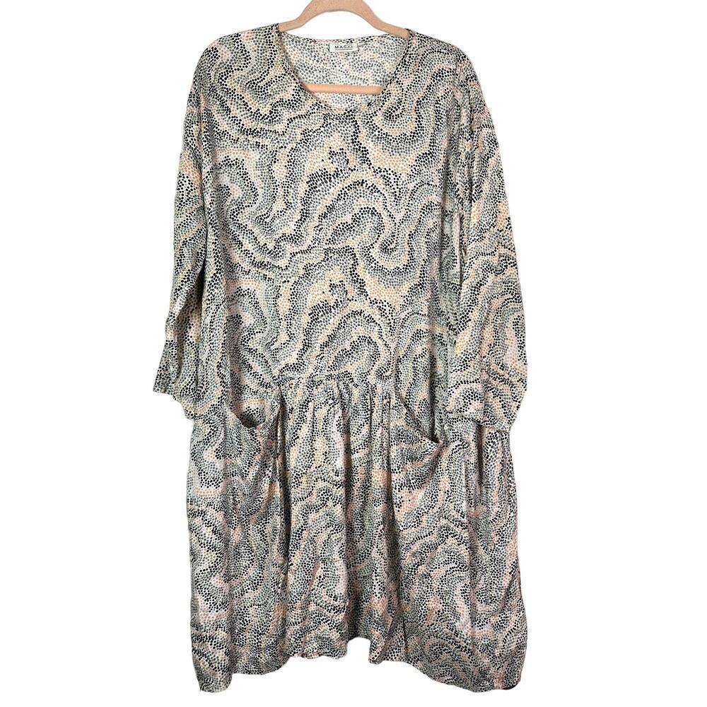 MASAI Copenhagen Swirling Polka Dot Dots Loose Fit Babydoll Dress - Sz Small
